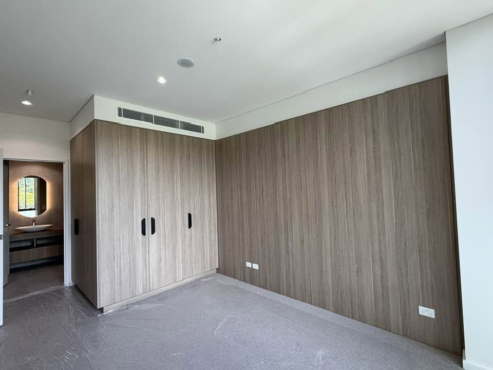 Bedroom wardrobe and wall panel installation