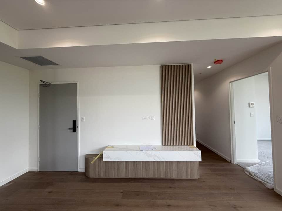 Wall panel with bench and marble top